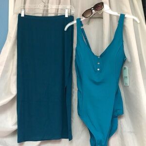 Christina blue swimsuit